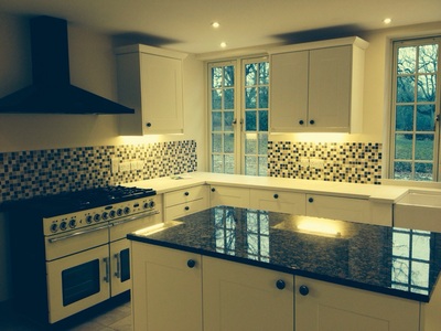 Colourful feature wall painted by Harmer Decor